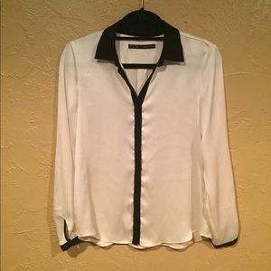 Zara silk button down.